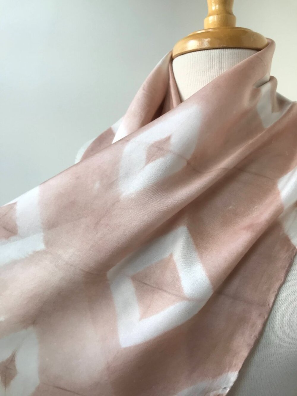 Hand Dyed Silk Scarf, Earth Tone Textile Art Fashion, NWT